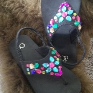 Jeweled flip flops